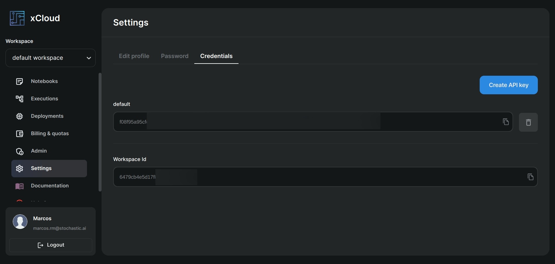 API keys